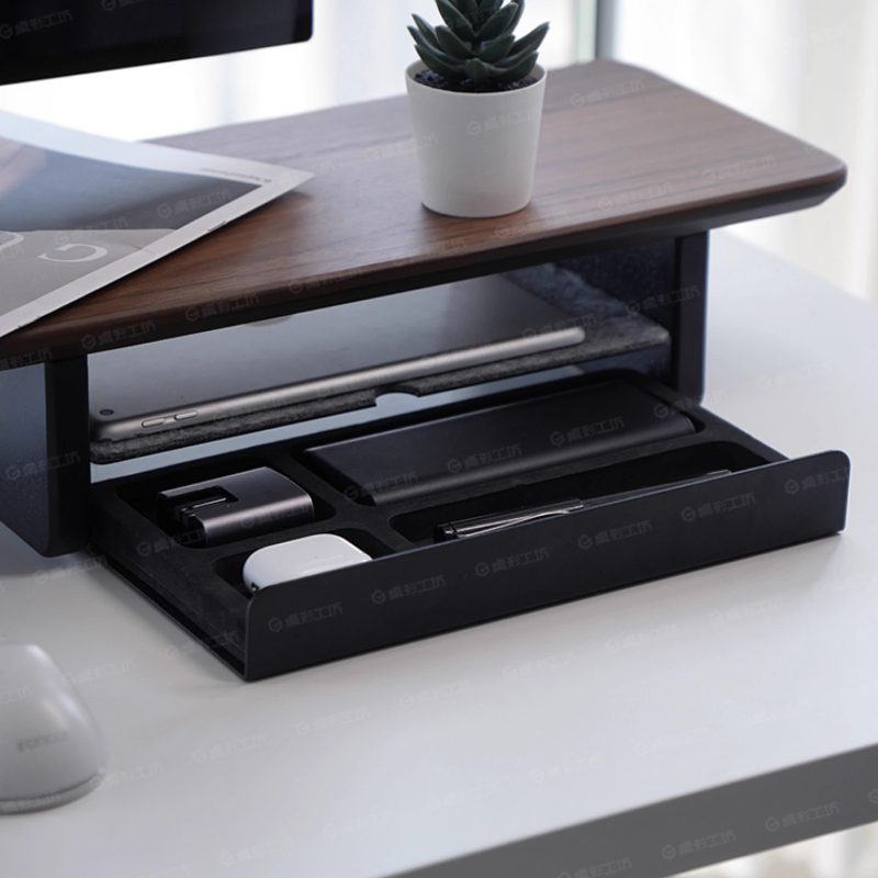 Desk Setup Office - Suporte para monitor, gavetas de armazenamento,