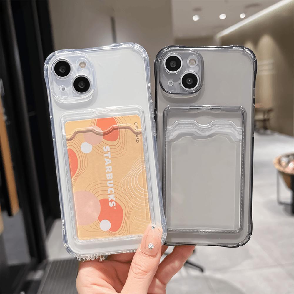 Dual Phone Holder - Capa Transparente com Suporte para Cartões