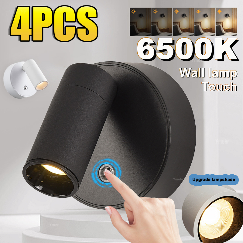 Desk Setup White - 4pcs luz de parede magnética LED