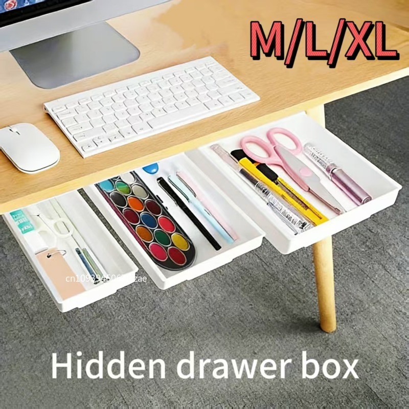 Desk Setup White - Caixa de Armazenamento Adesiva Branca para