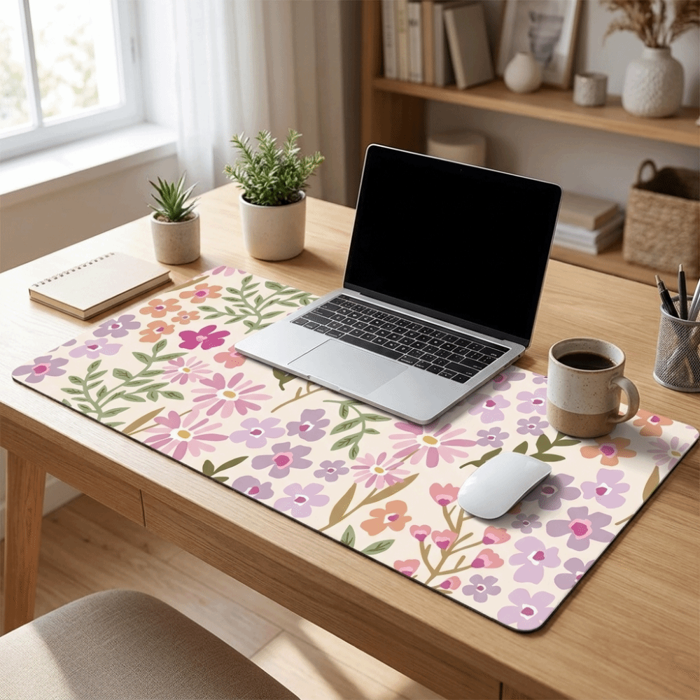 Rubber Mat Desk - Tapete de Mesa Grande Floral Resistente