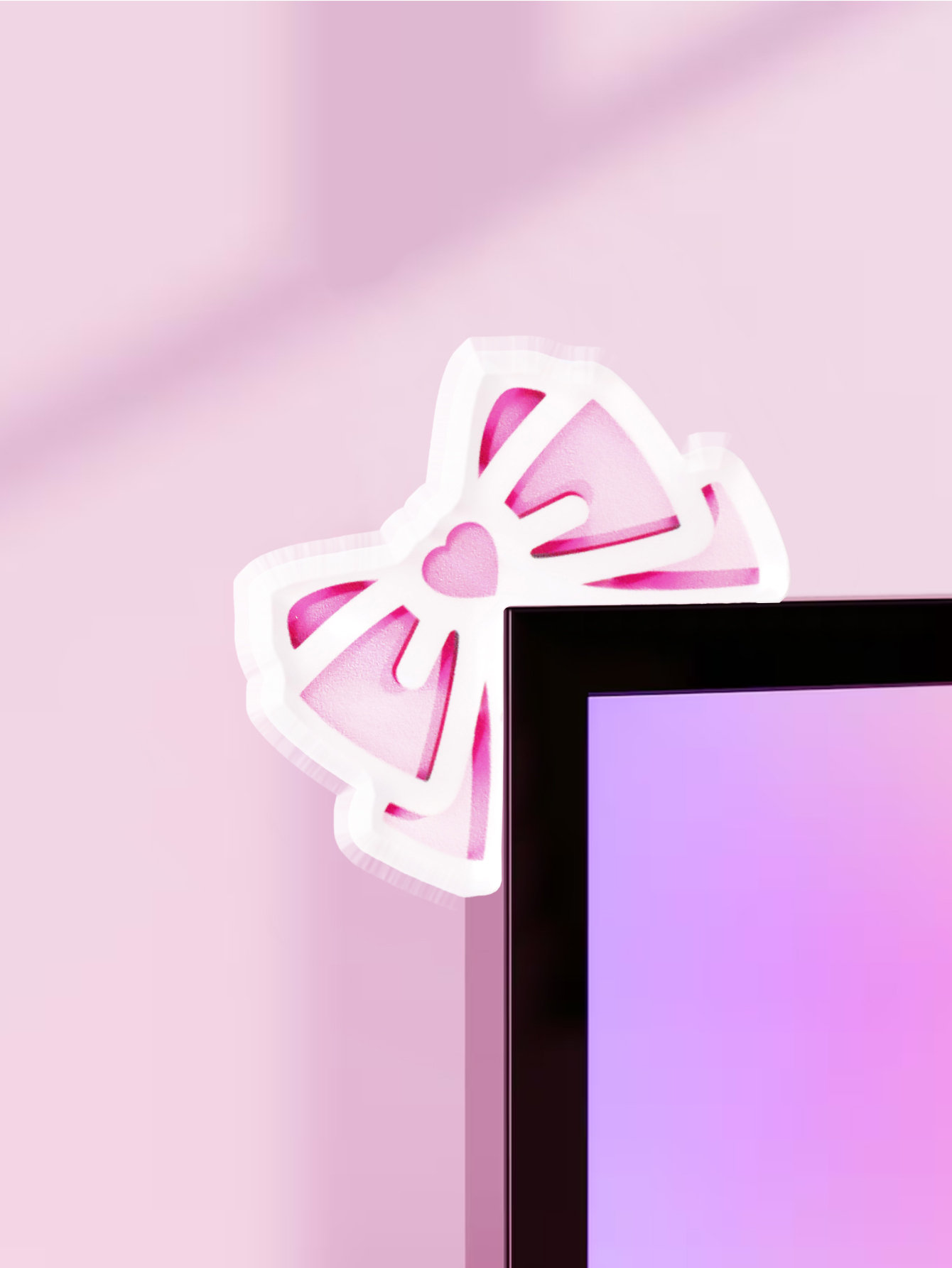 Desk Setup Pink - Kawaii arco monitor decoração rosa acrílico