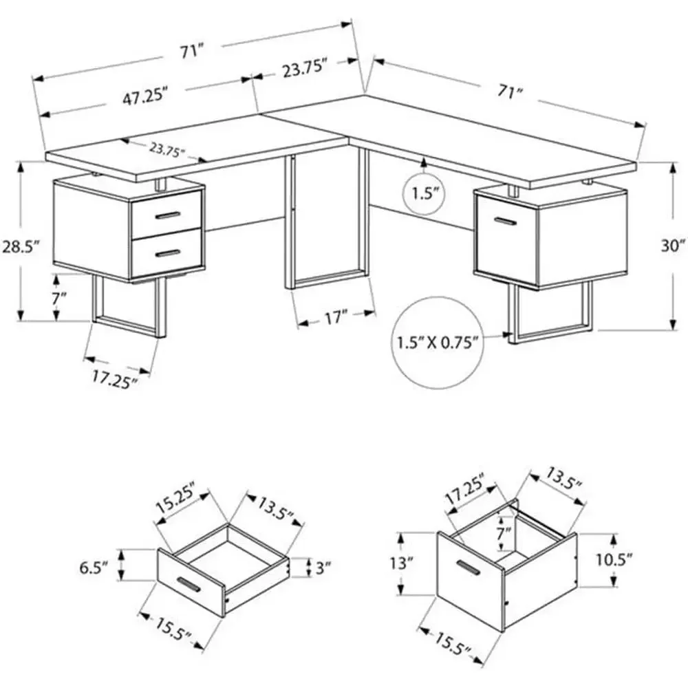 Mesa de Computador em L de 70  - Desk Setup Office avaliação e preço