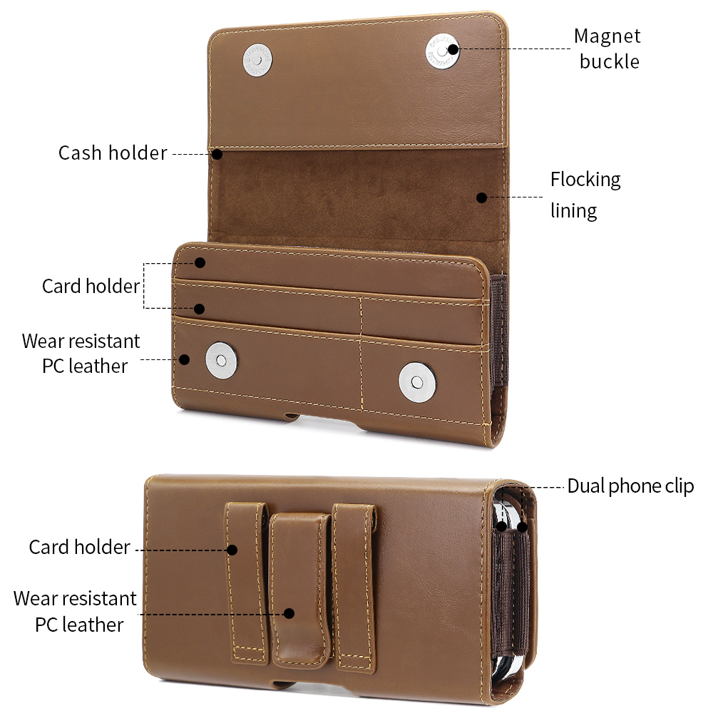 Bolsa de telefone de couro PU  - Dual Phone Holder avaliação e preço