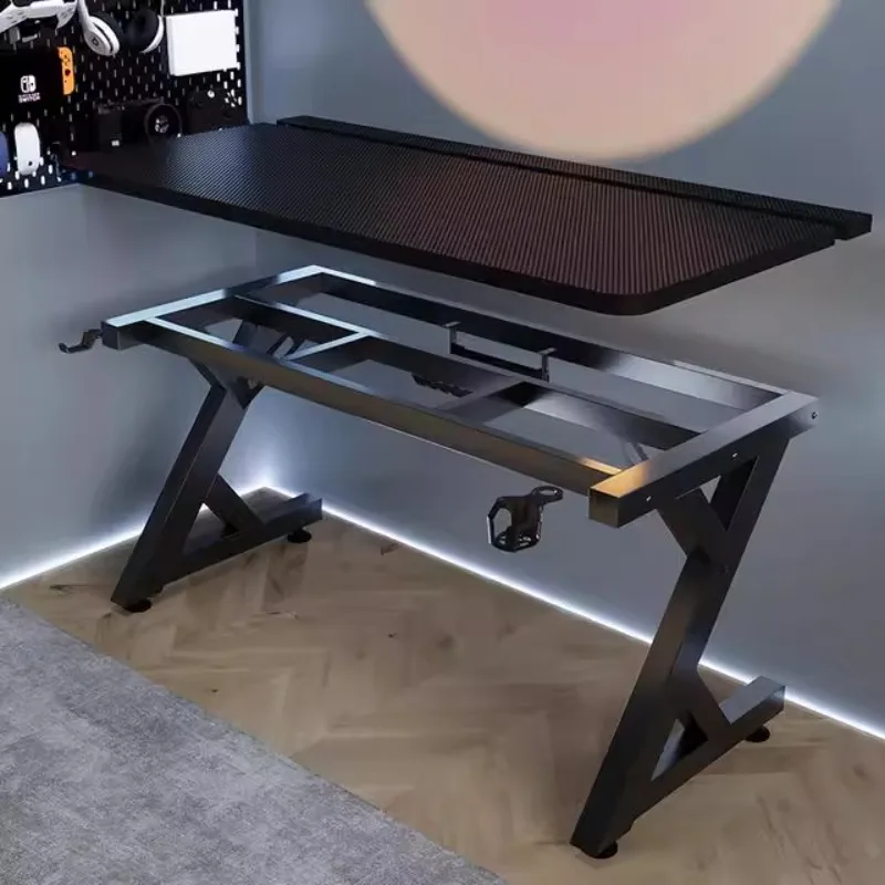 Q minimalista preto mesas de c - Desk Setup Pc avaliação e preço