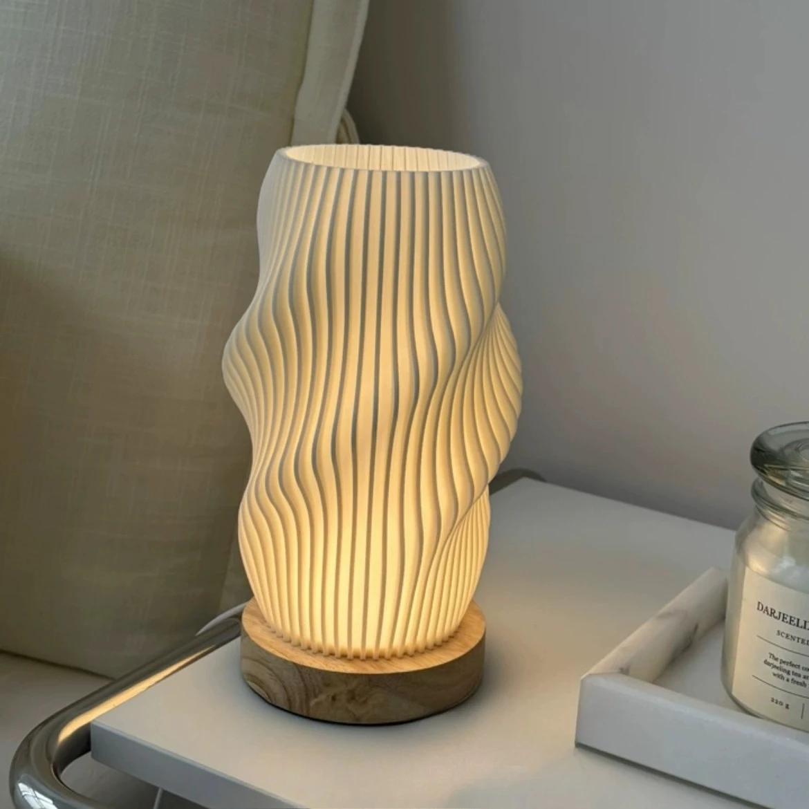 Estilo creme francês 3d lâmpad - Desk Setup White avaliação e preço