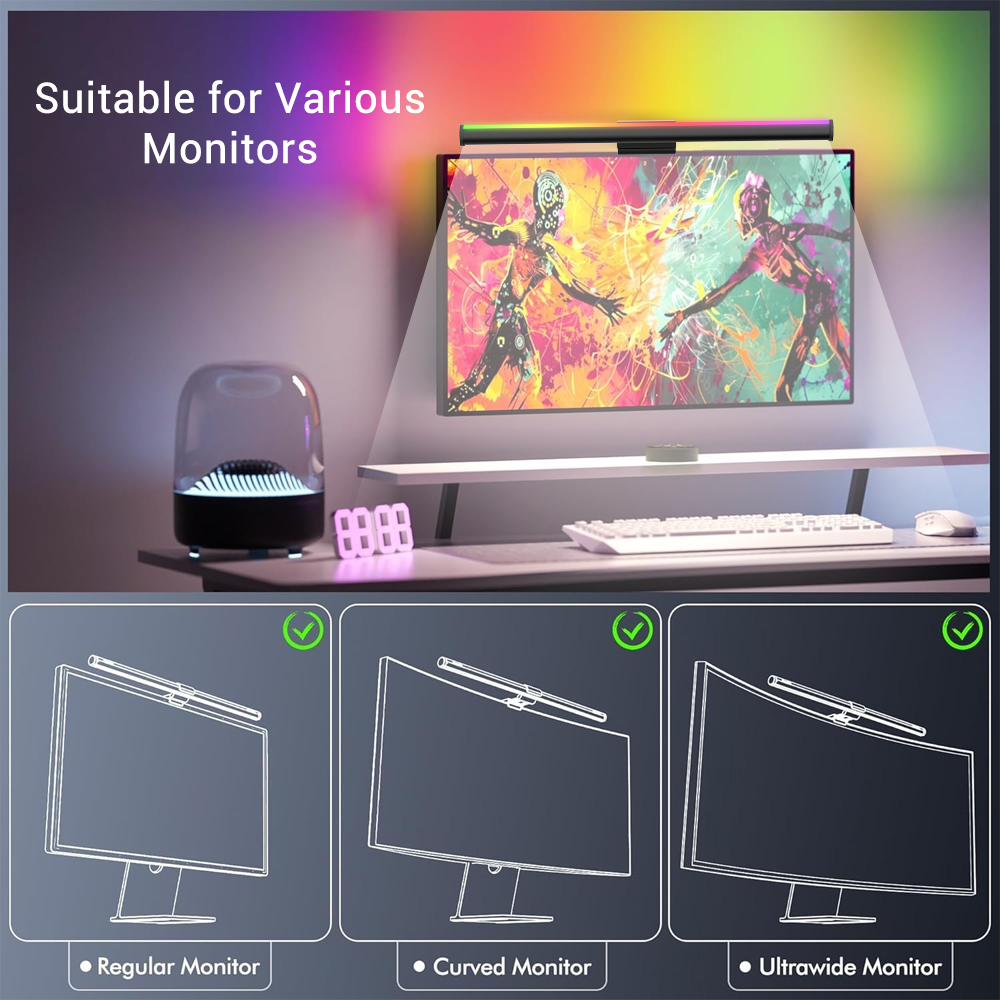 Luminária de Tela LED para Mon - Desk Setup Home avaliação e preço