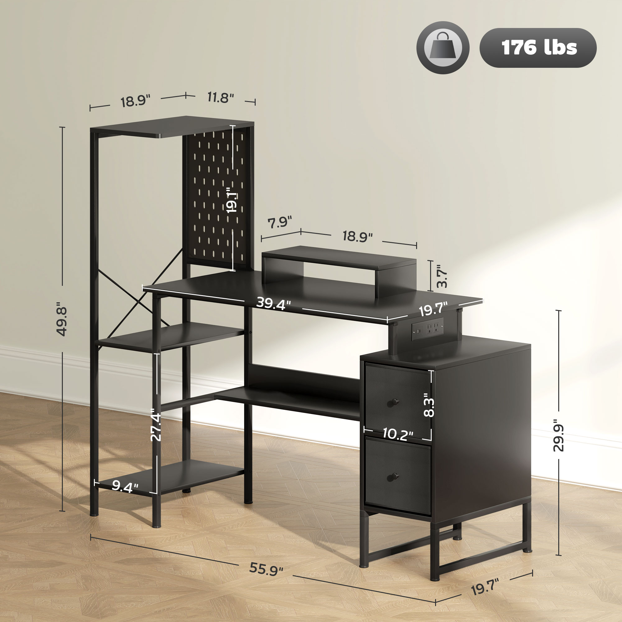 Mesa de Jogos Homcom de 56 pol - Desk Setup Pc avaliação e preço