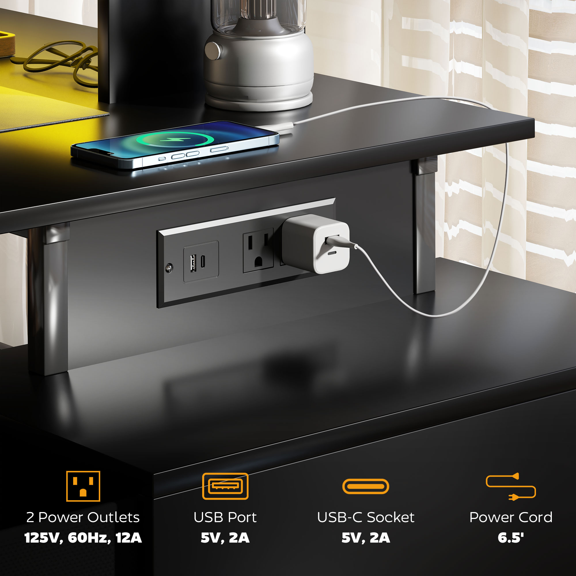 Mesa de Jogos Homcom de 56 pol - Desk Setup Pc avaliação e preço