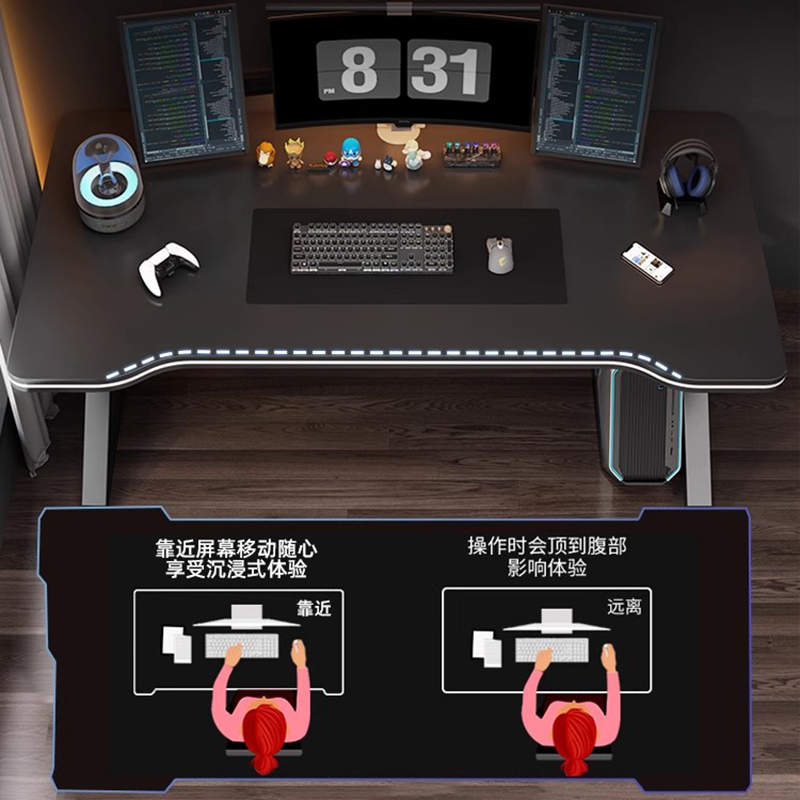 Mesa de rolo para jogos, mesa  - Desk Setup Oak avaliação e preço