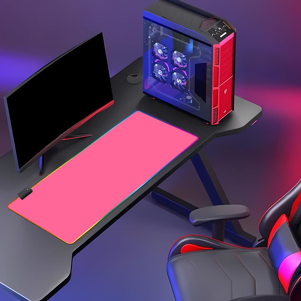 Mouse Pad Gamer RGB HD de Cor  - Desk Setup With Keyboard Tray avaliação e preço