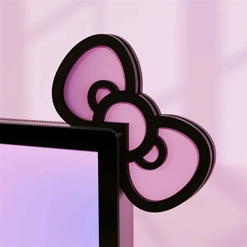 Kawaii rosa acrílico arco moni - Desk Setup Office avaliação e preço
