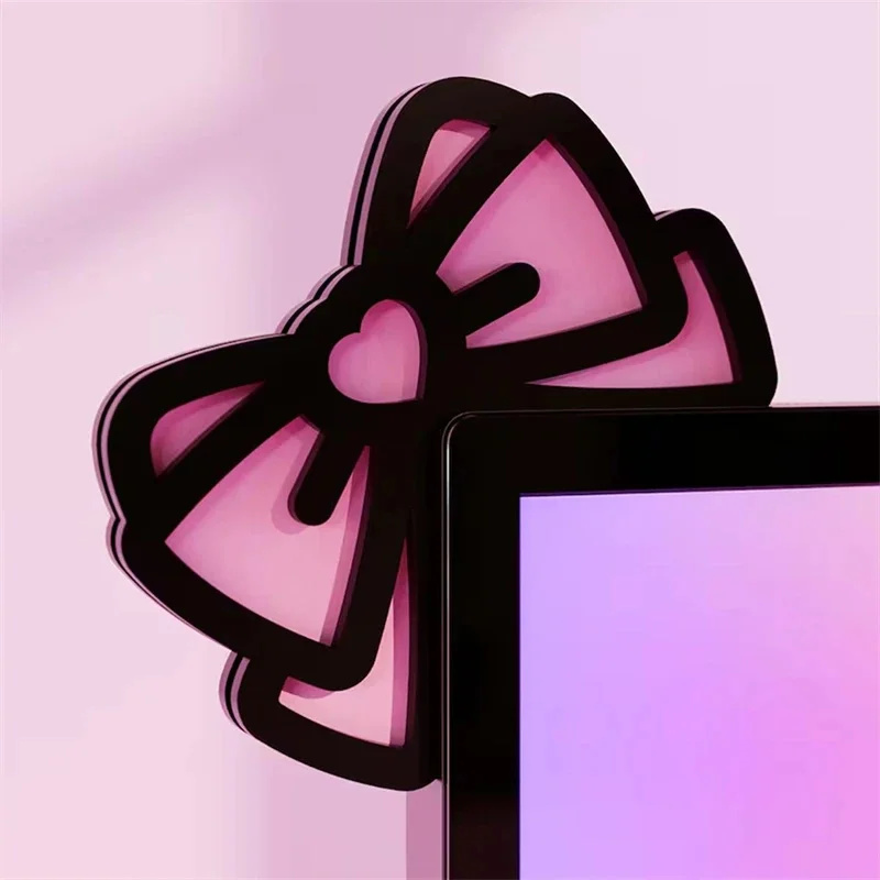 Kawaii rosa acrílico arco moni - Desk Setup Office avaliação e preço