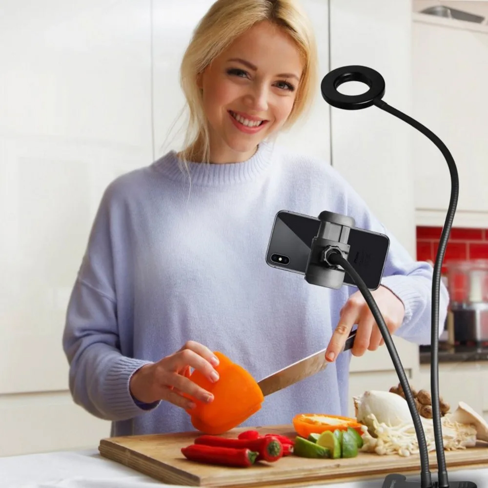 Luzes duplas led anel de luz d - Dual Phone Holder avaliação e preço