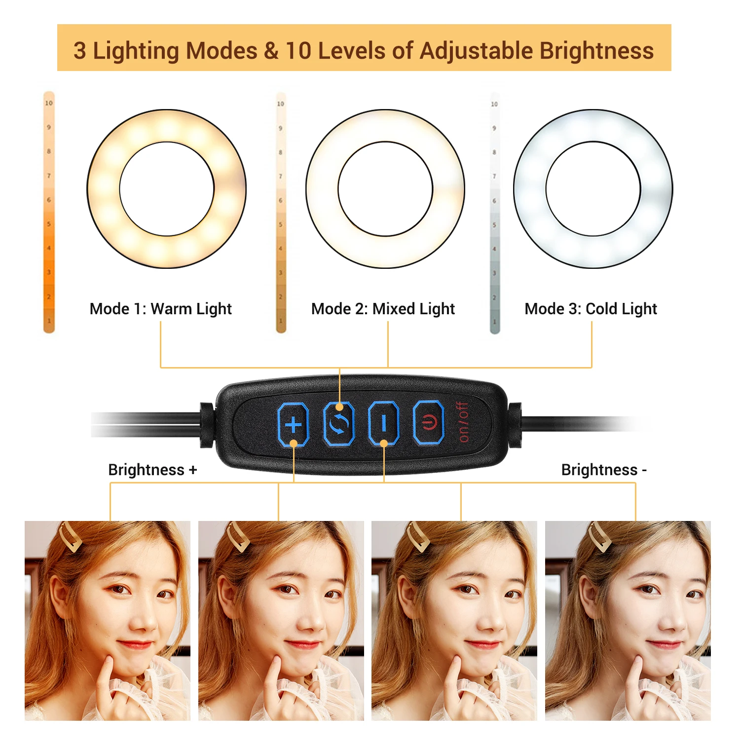 Luzes duplas led anel de luz d - Dual Phone Holder avaliação e preço