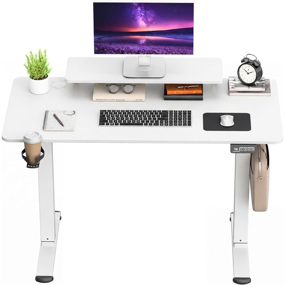 Mesa Ajustável Branca de 47 Po - Desk Setup White avaliação e preço