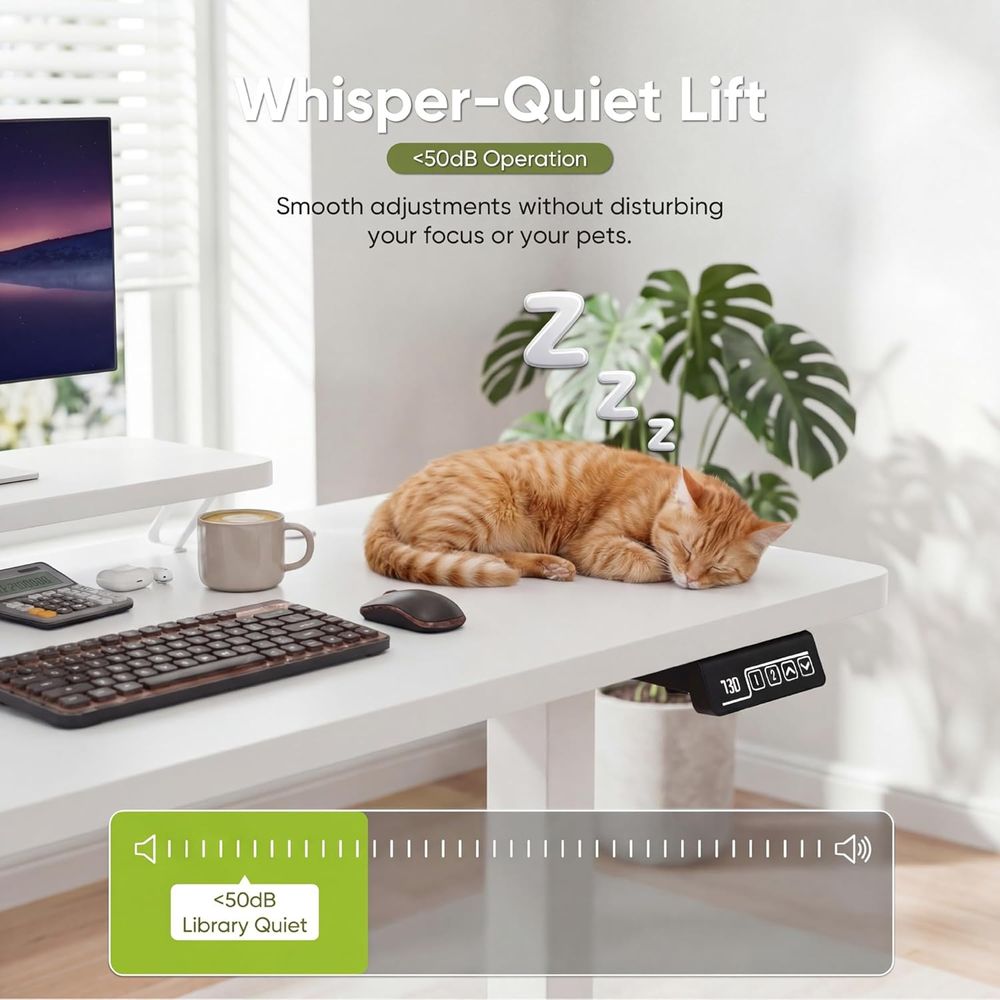 Mesa Ajustável Branca de 47 Po - Desk Setup White avaliação e preço