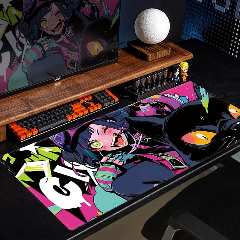 Mouse Pad Gamer Anime Gato Pre - Desk Setup Gaming Pc avaliação e preço