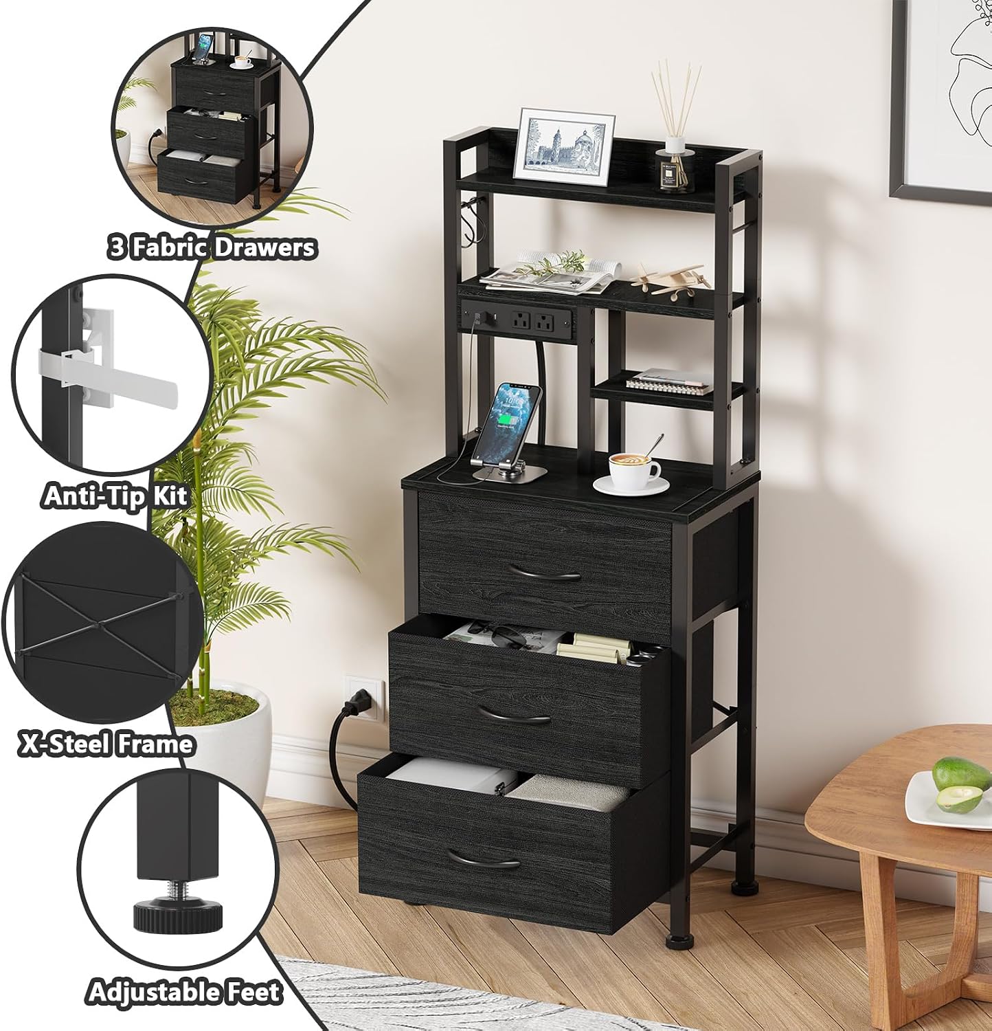 Conjunto de 2 Mesas de Cabecei - Desk Setup Oak avaliação e preço