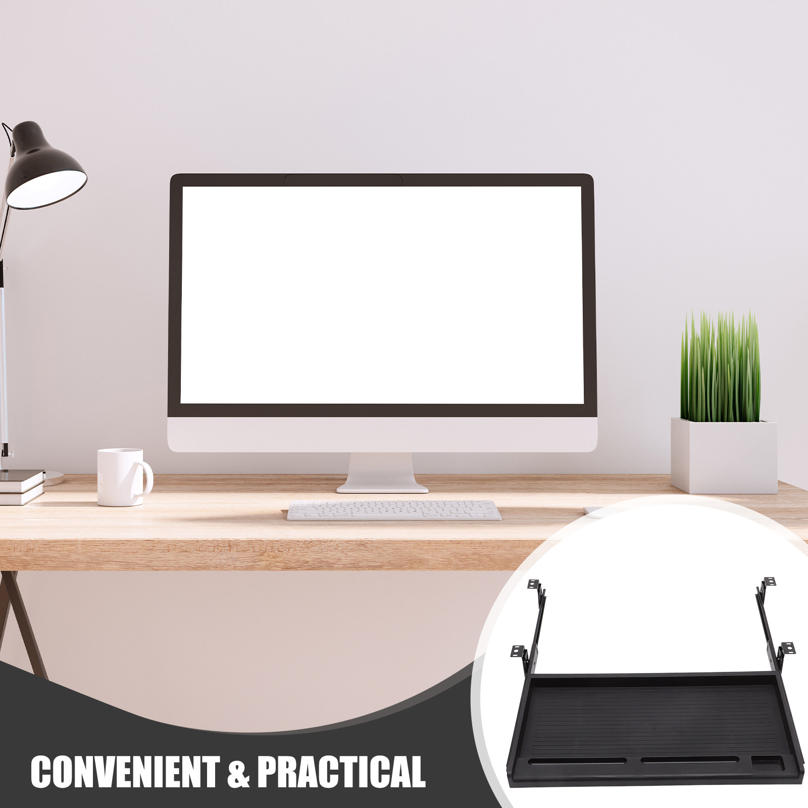 1 Conjunto de Bandeja Deslizan - Desk Setup Office avaliação e preço