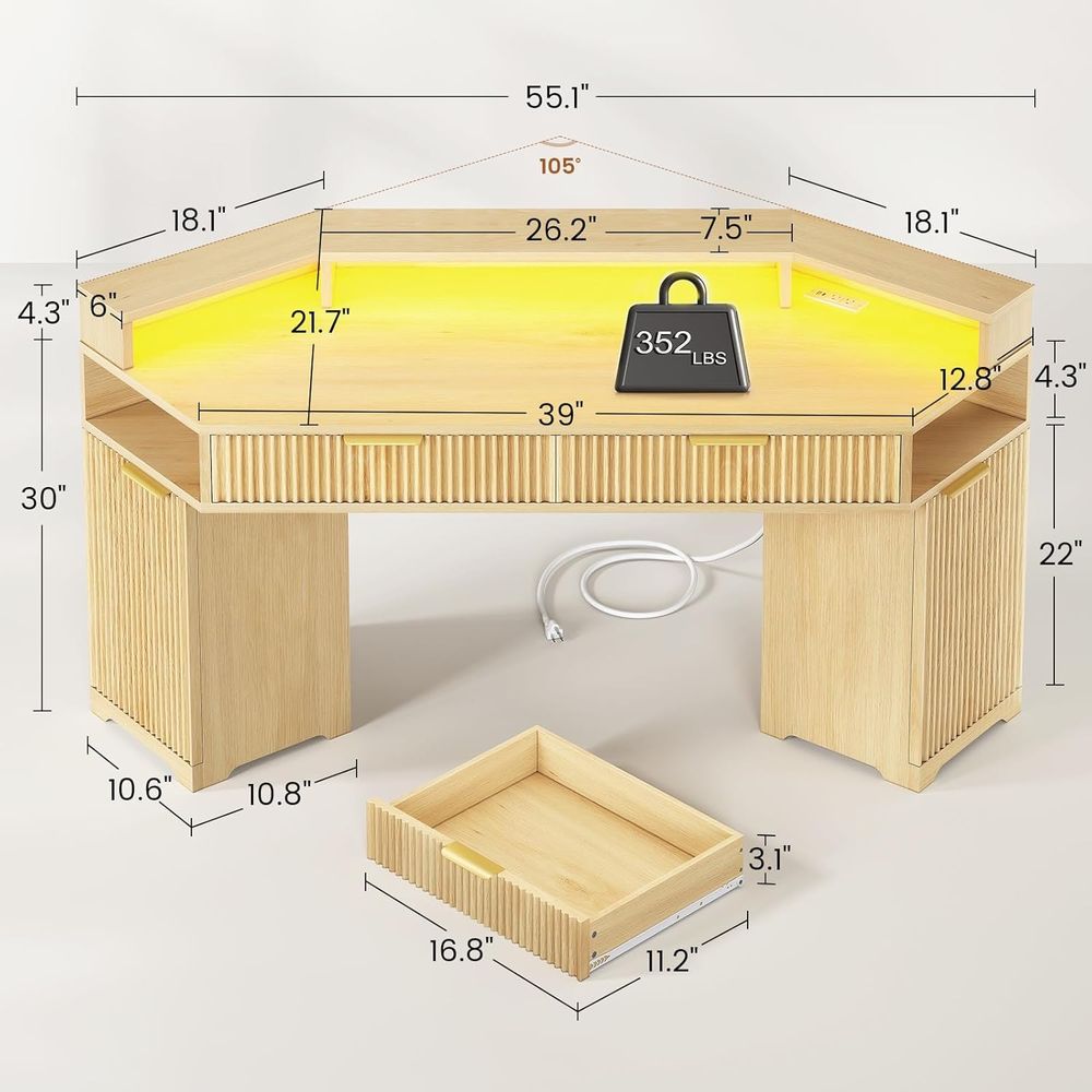Configuração de Mesa Dupla, Me - Desk Setup Oak avaliação e preço