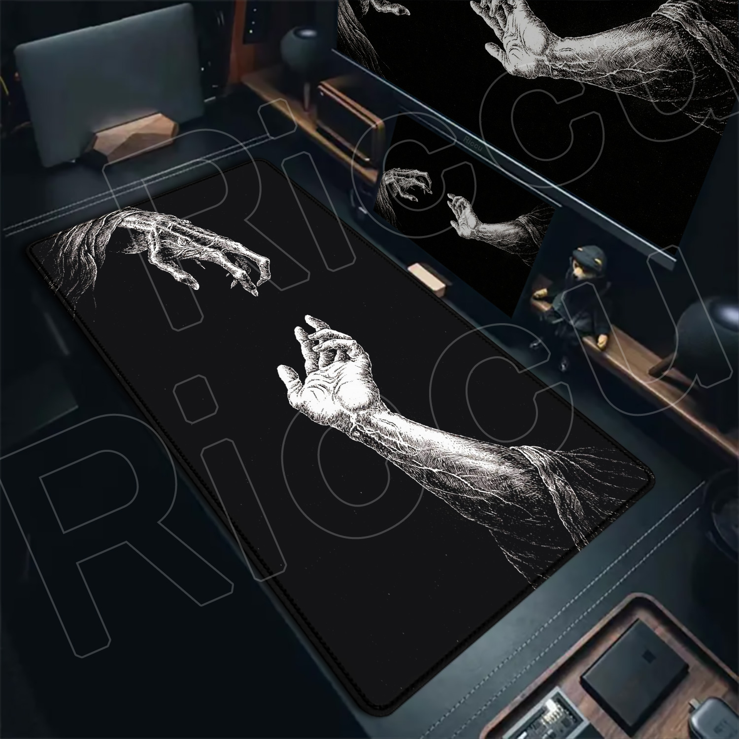 Mouse Pad Grande HD Preto e Br - Desk Setup Gaming Pc avaliação e preço