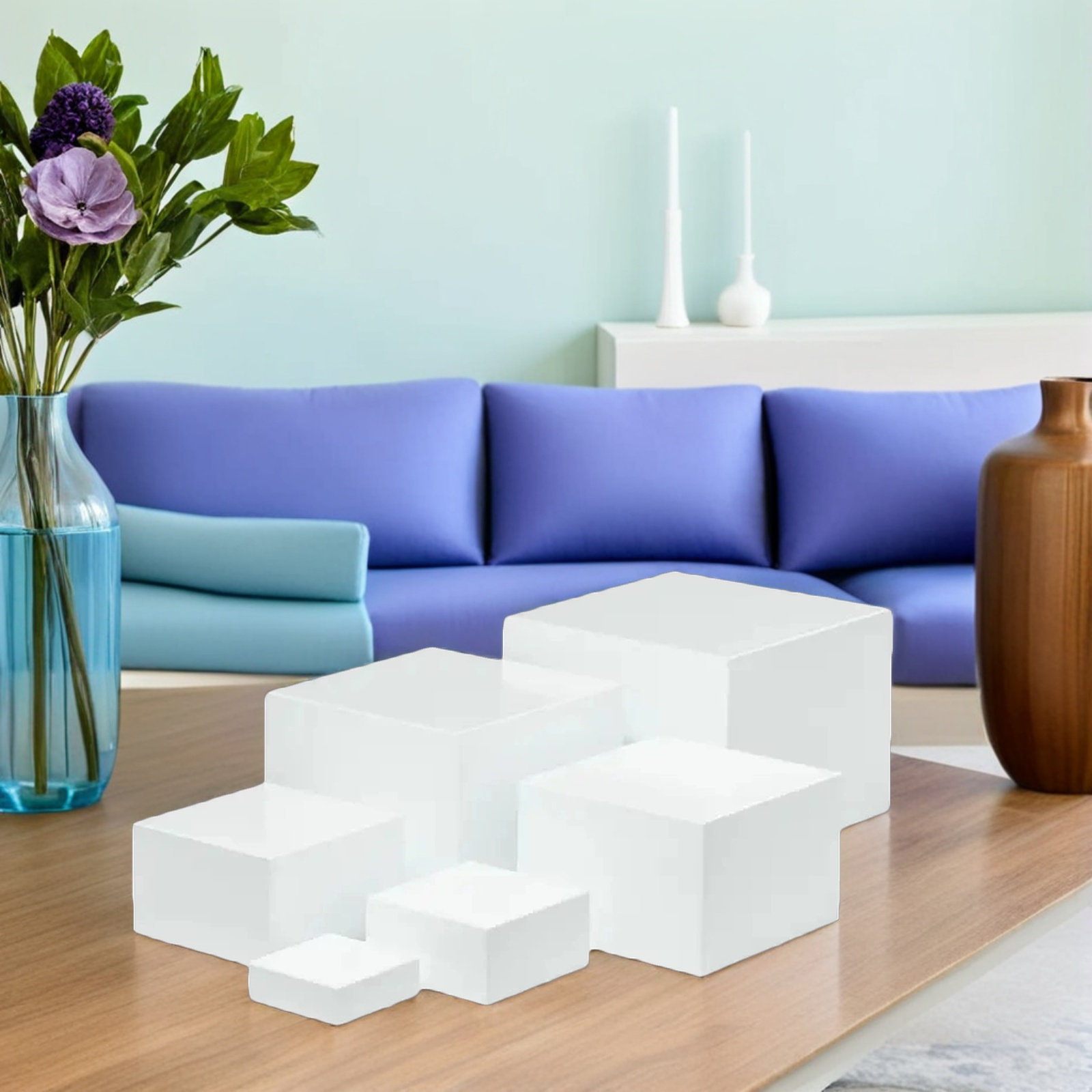 6 Peças Suportes de Exibição e - Desk Setup White avaliação e preço